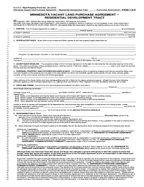 Land Purchase Agreement Forms and Templates Fillable & Printable 