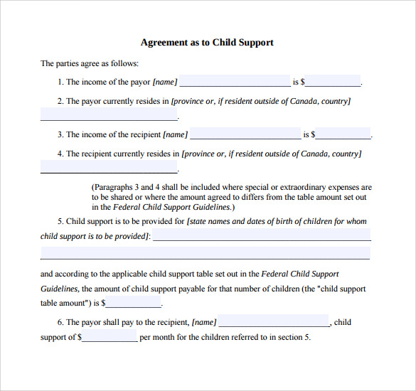 Notarized Letter Agreement Format New Voluntary Child Support 