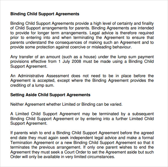 10+ Sample Child Support Agreement Templates – PDF | Sample Templates